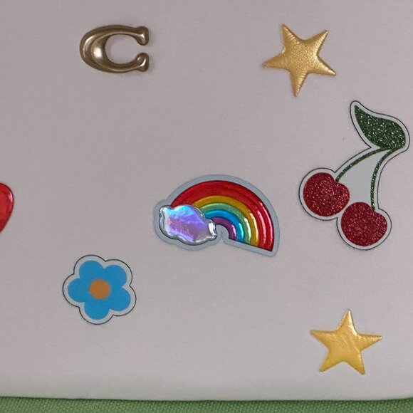 COACH STICKER PRINT WRISTLET:NWT CHALK/MULTI  GLOVETANNED LEATHER - Picture 2 of 10